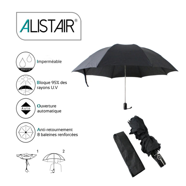 Parapluie Pliant Automatique FiexGhau - Ouverture/Fermeture Auto, Résistant UV Et Vent - 46" Pour Hommes