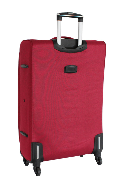 Valise grande taille Alistair - Collection Plume 2.0 - 4 roues - Toile souple - Rouge