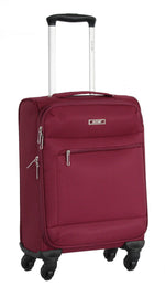 Valise taille cabine 52 cm Alistair - Collection Breeze - 4 roues - Toile souple - Rouge Bordeaux