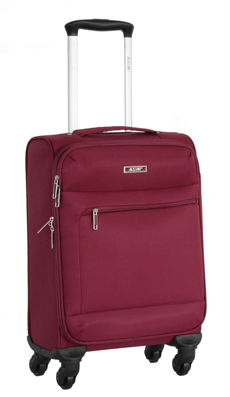 Valise taille cabine 52 cm Alistair - Collection Breeze - 4 roues - Toile souple - Rouge Bordeaux