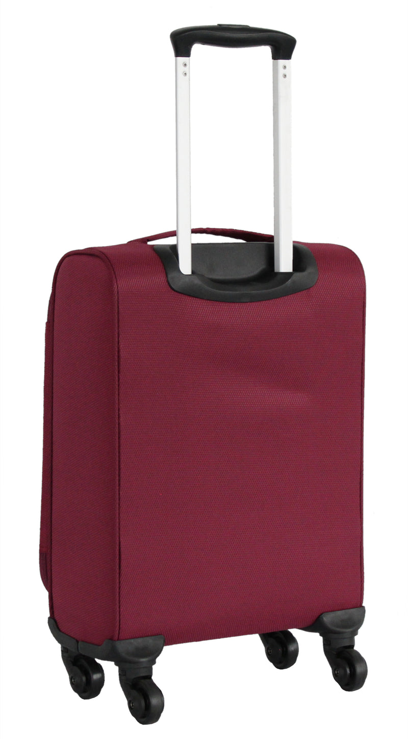 Valise taille cabine 52 cm Alistair - Collection Breeze - 4 roues - Toile souple - Rouge Bordeaux