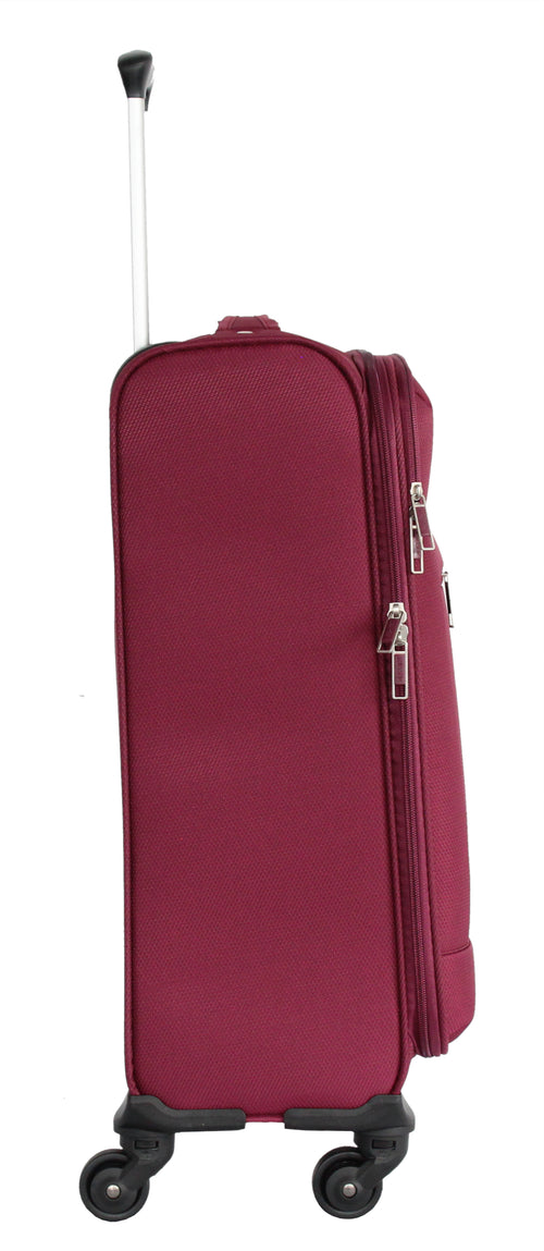 Valise taille cabine 60 cm Alistair - Collection Breeze - 4 roues - Toile souple - Rouge Bordeaux