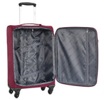 Valise taille cabine 60 cm Alistair - Collection Breeze - 4 roues - Toile souple - Rouge Bordeaux