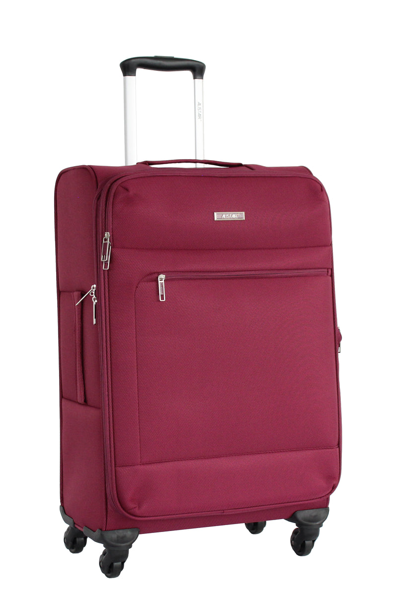 Valise taille moyenne Alistair - Collection Breeze - 4 roues - Toile souple - Rouge Bordeaux