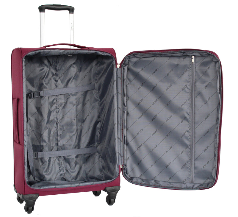 Valise taille moyenne Alistair - Collection Breeze - 4 roues - Toile souple - Rouge Bordeaux