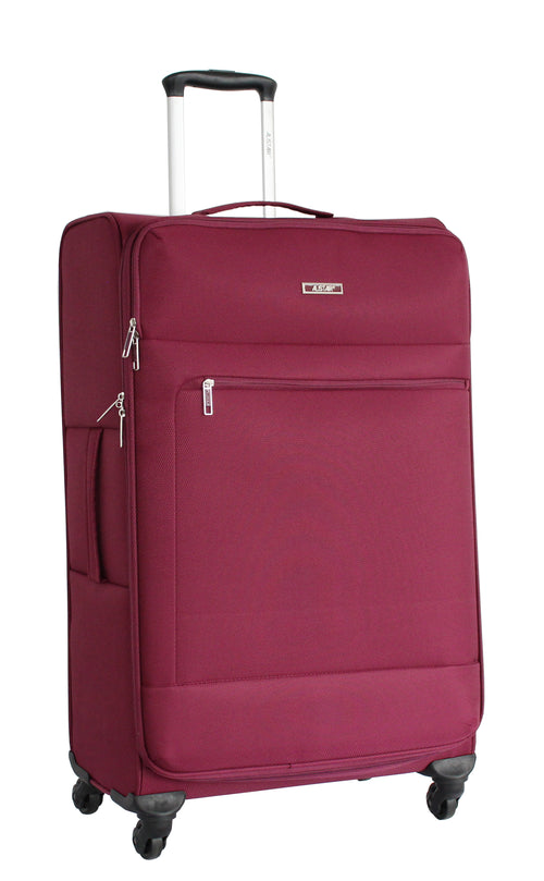 Valise grande taille Alistair - Collection Breeze - 4 roues - Toile souple - Rouge Bordeaux