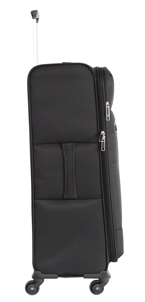 Valise grande taille Alistair - Collection Breeze - 4 roues - Toile souple - Noir