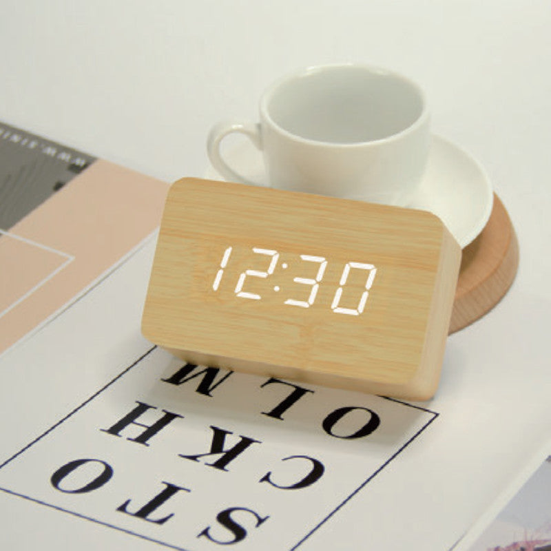 Creative Wooden Cube Alarm Clock personnalisable