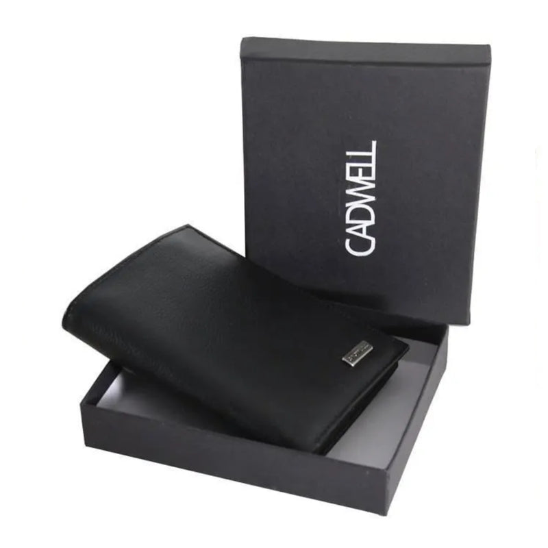 Portefeuille homme en cuir - 100% cuir de Vachette - 2 volets - CADWELL - Marque française - Expédié et garantie 2 ans en France