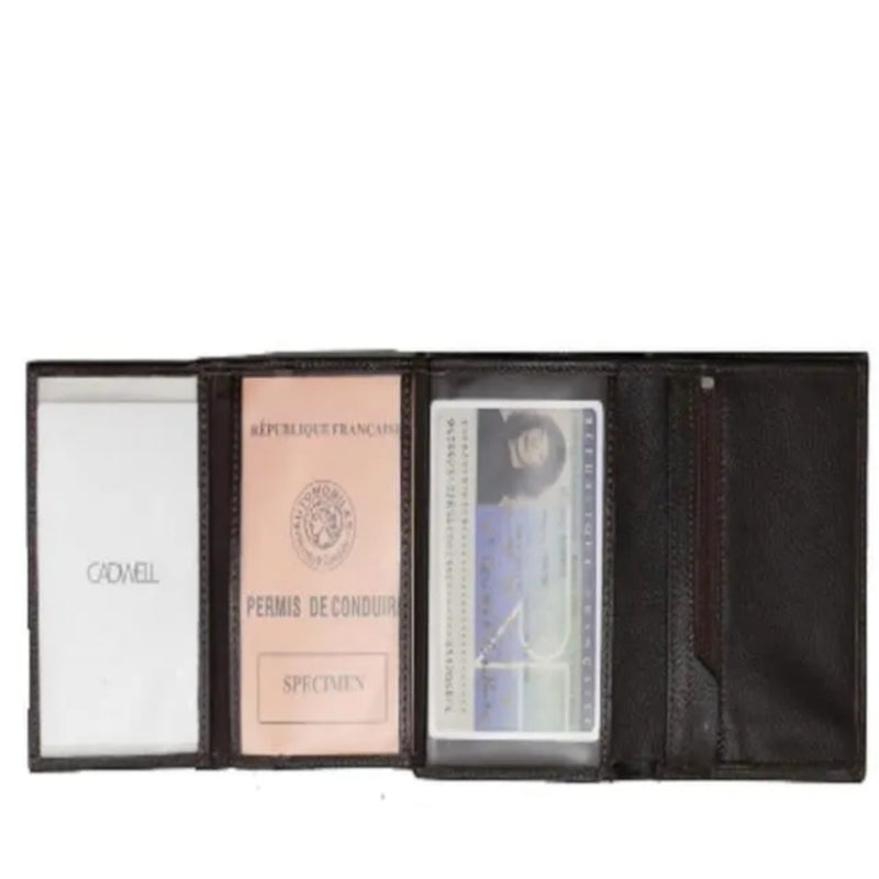 Portefeuille homme en cuir - 100% cuir de Vachette - 3 volets - CADWELL - Marque française - Expédié et garantie 2 ans en France