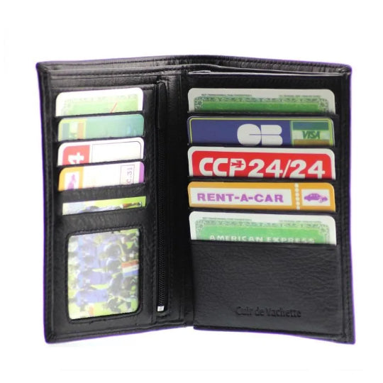 Portefeuille homme cuir noir - ELEPHANT D'OR - N1335 - Fermeture zippée - 10 emplacements pour cartes