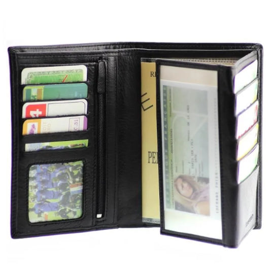Portefeuille homme cuir noir - ELEPHANT D'OR - N1335 - Fermeture zippée - 10 emplacements pour cartes