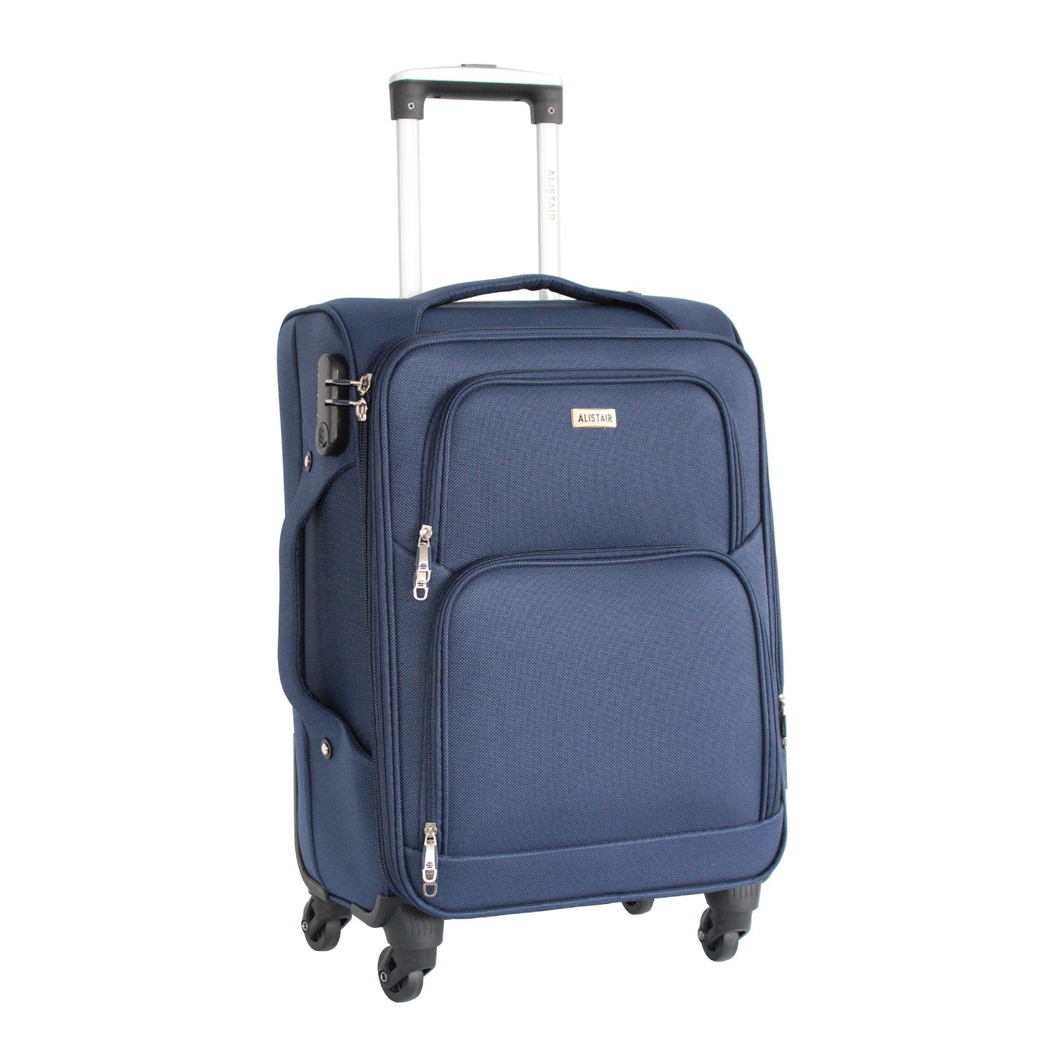 Valise cabine Alistair - Collection Plume 2.0 - 4 roues - Toile souple - Bleu