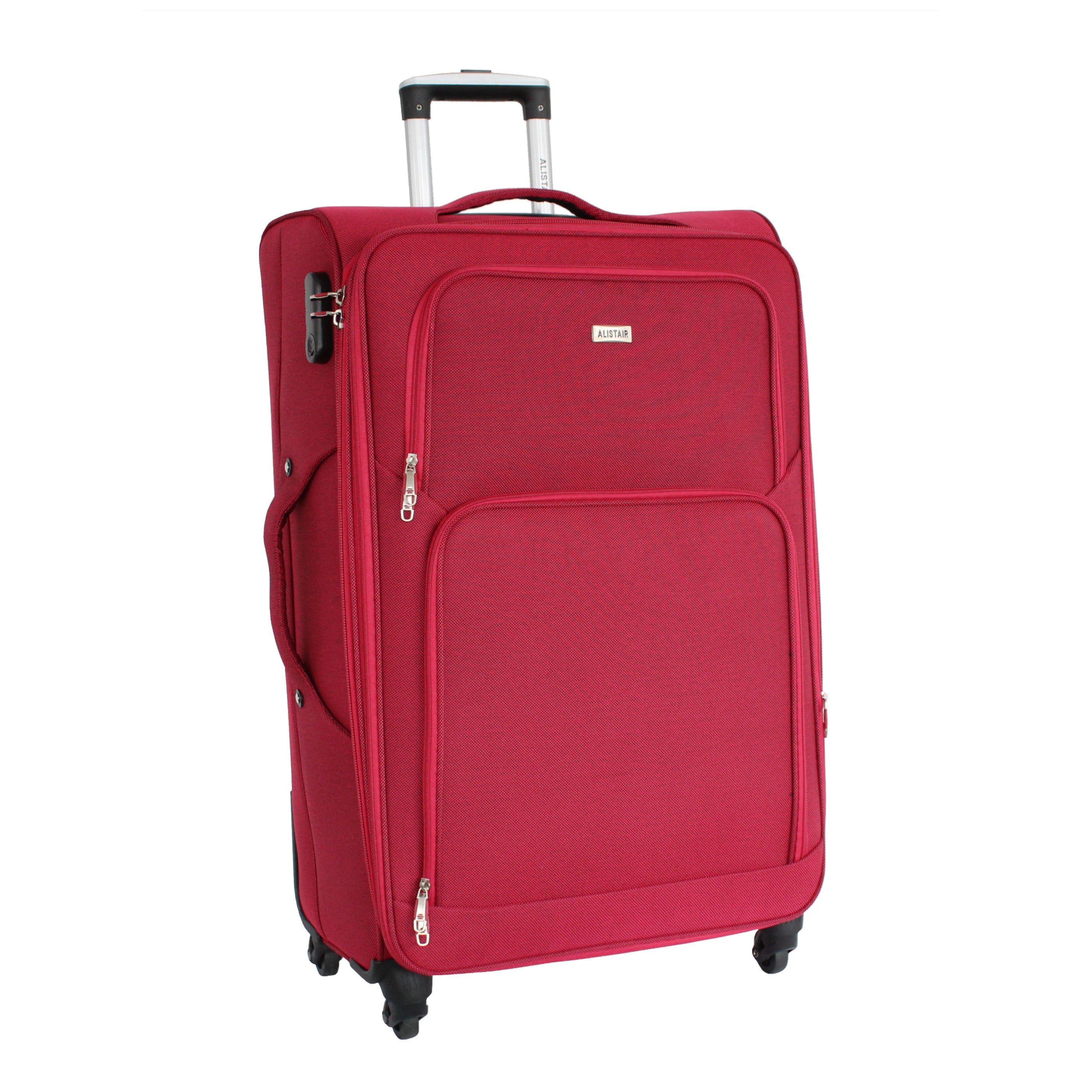 Valise grande taille Alistair - Collection Plume 2.0 - 4 roues - Toile souple - Rouge