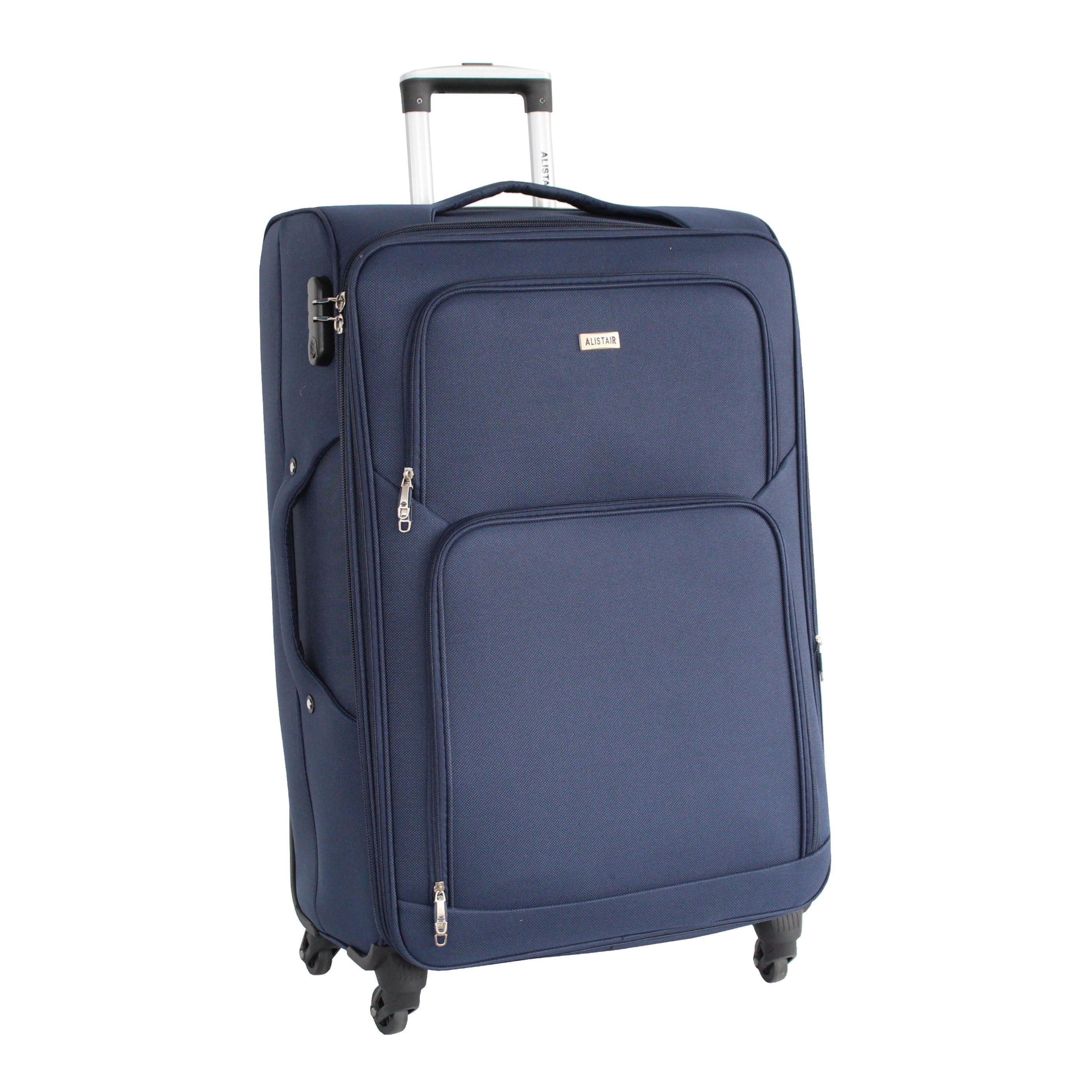 Valise grande taille Alistair - Collection Plume 2.0 - 4 roues - Toile souple - Bleu