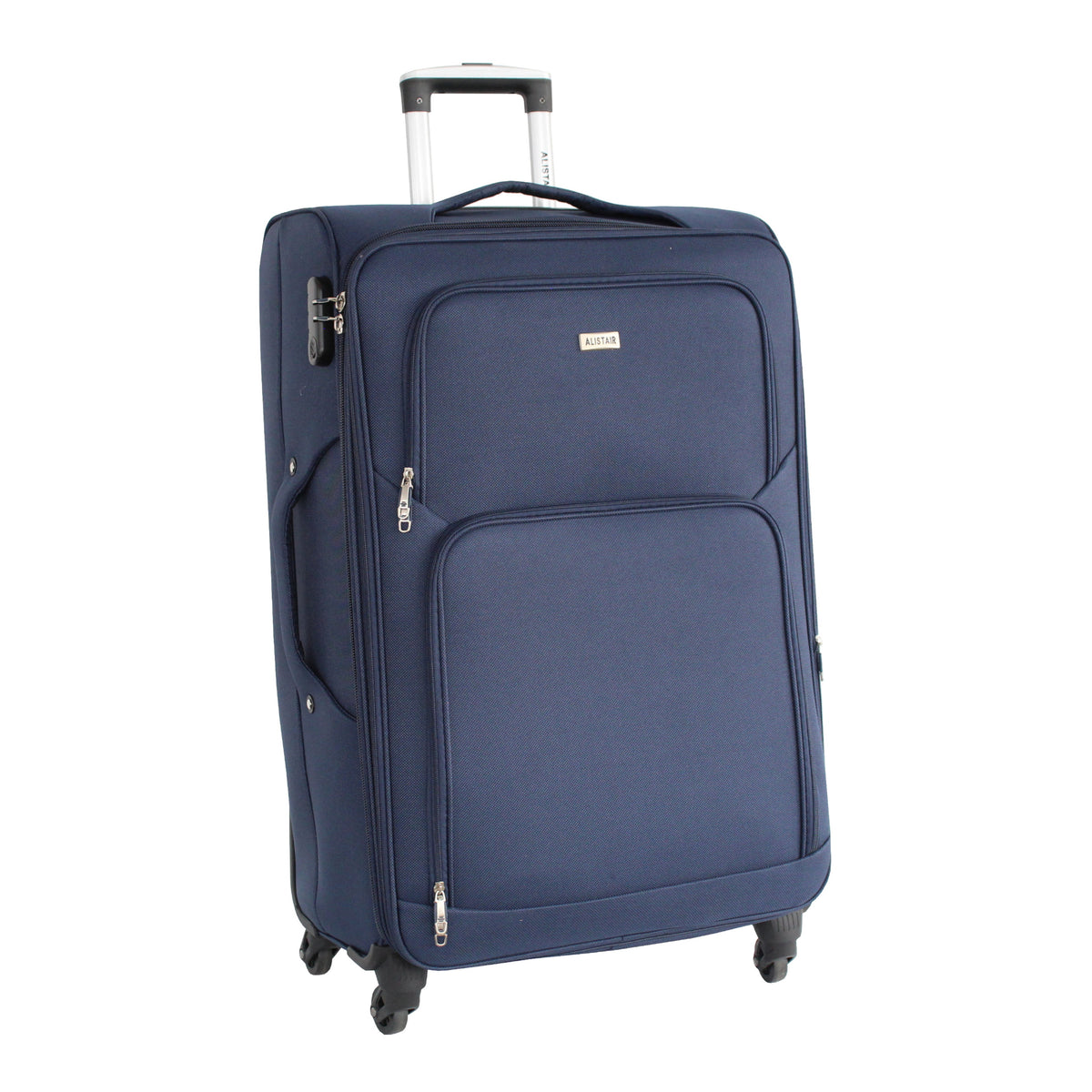 Valise grande taille Alistair - Collection Plume 2.0 - 4 roues - Toile souple - Bleu
