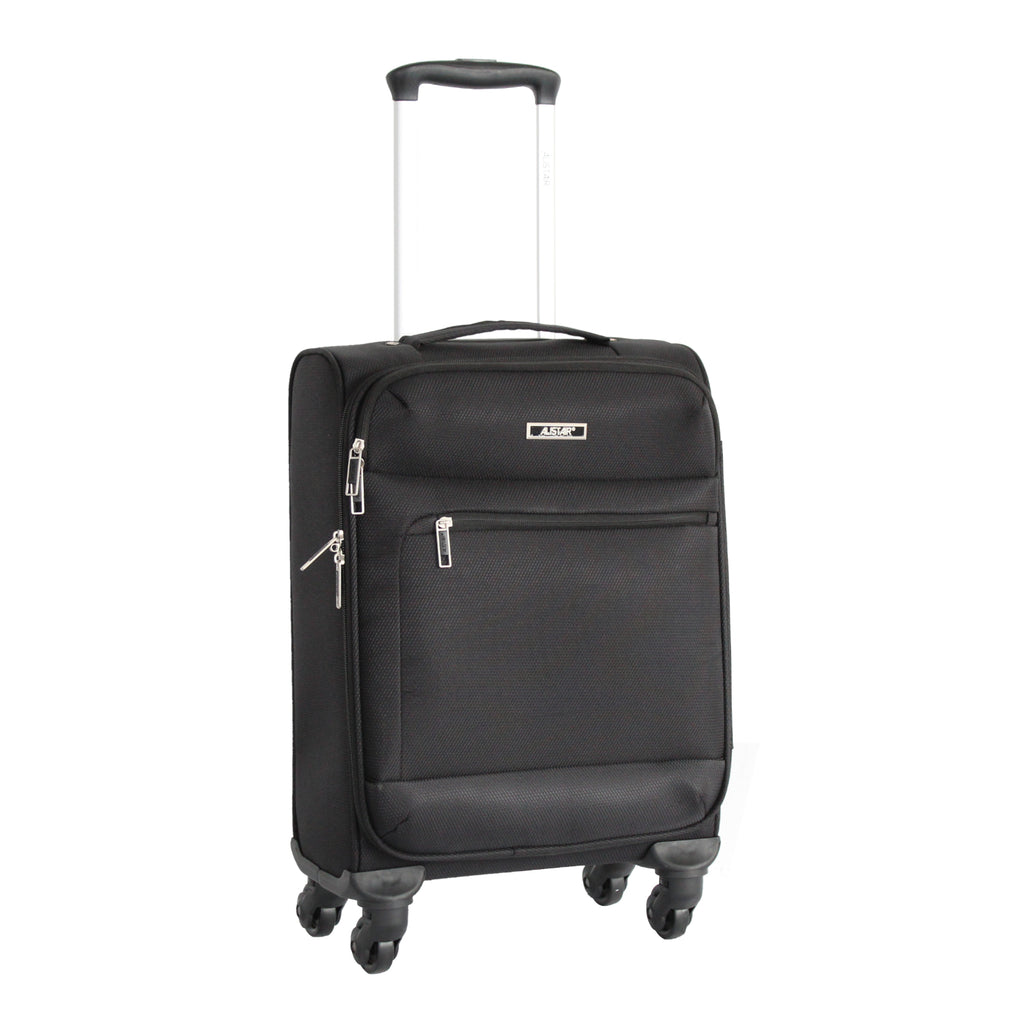 Valise taille cabine 52 cm Alistair - Collection Breeze - 4 roues - Toile souple - Noir
