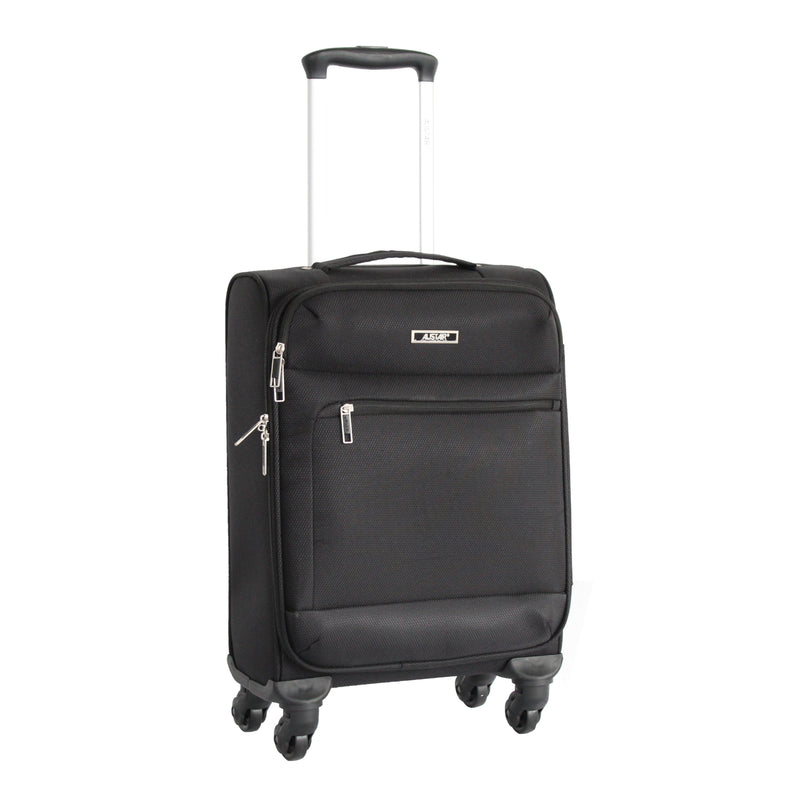 Valise taille cabine 52 cm Alistair - Collection Breeze - 4 roues - Toile souple - Noir