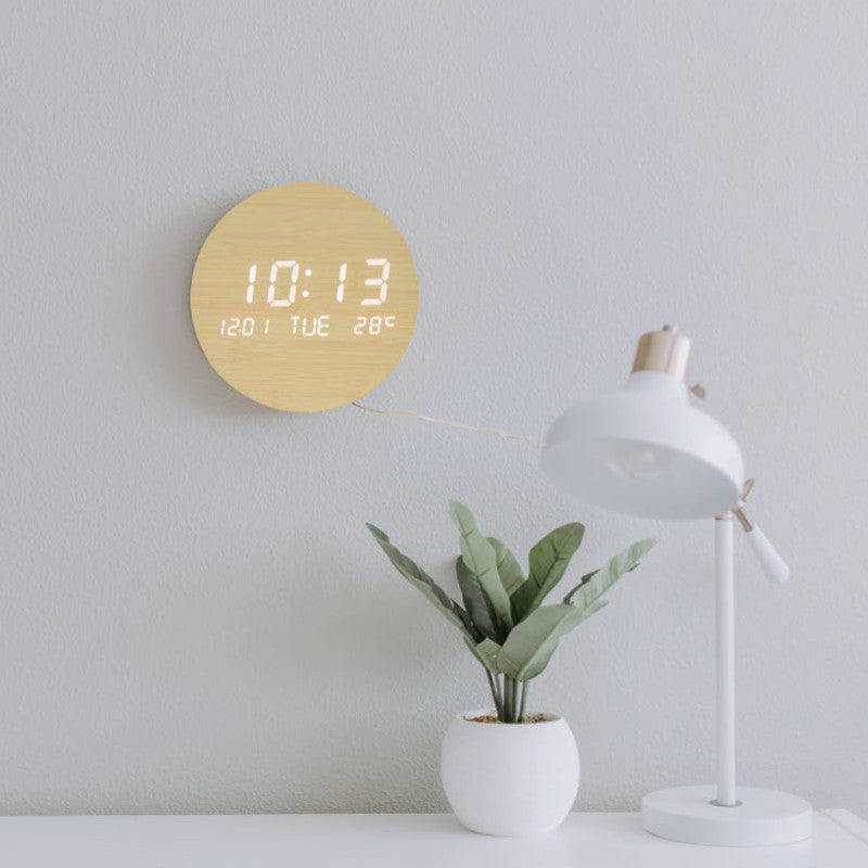 Wooden LED Wall Clock personnalisable