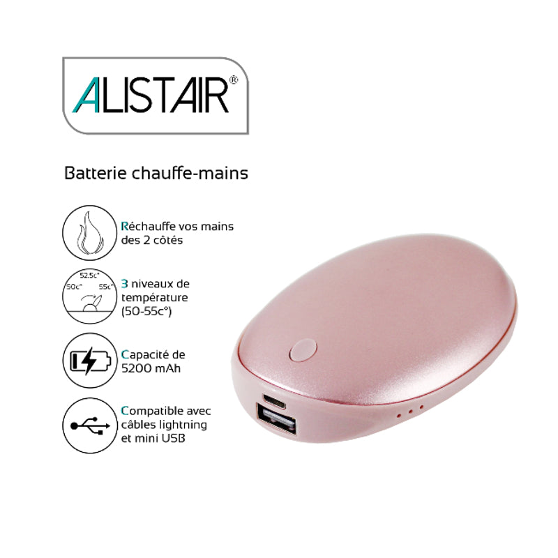 Batterie Externe Chauffe Main - Capacité Total 5200 Mah