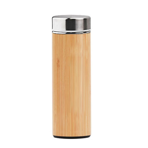 Gourde isotherme en bamboo et acier inoxydable